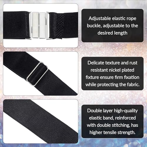 Exclaith 2Pcs Plus Size Thigh Garter Belt, High Elastic Adjustable Leg Garter Belt For Women Thigh High Socks, Extended Size Stocking Holder With Metal Buckle - Thumbnail 5