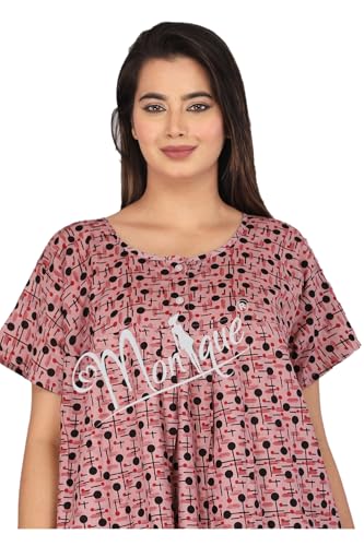 Image of Monique Brand 100% Pure Cotton Nighty for Woman | Floral Gown for Women Night Wear | Cotton Nighty for Women Stylish | Maxi for Women Cotton