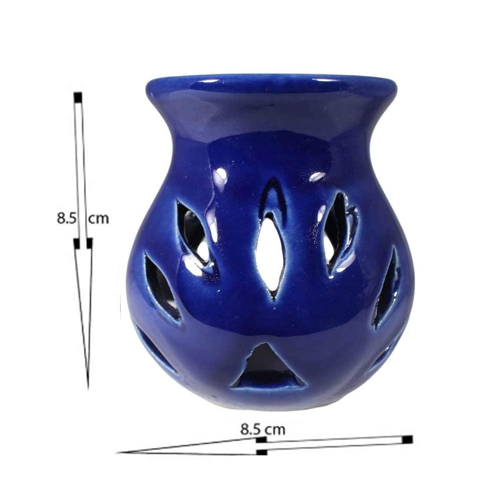 Pure Source India Ceramic Aroma Burner (Set of 1, Navy Blue) 1