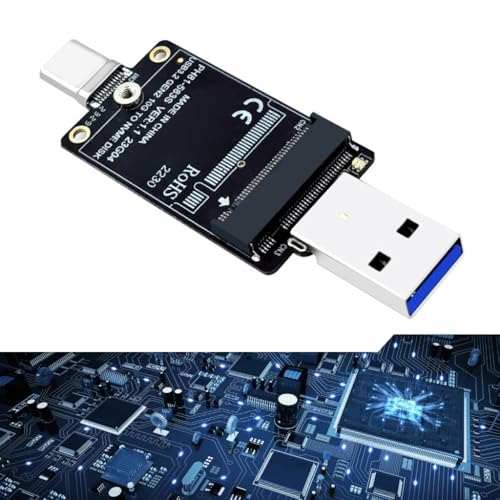Caja adaptadora M.2 con USB A y USB C doble header miniatura 4