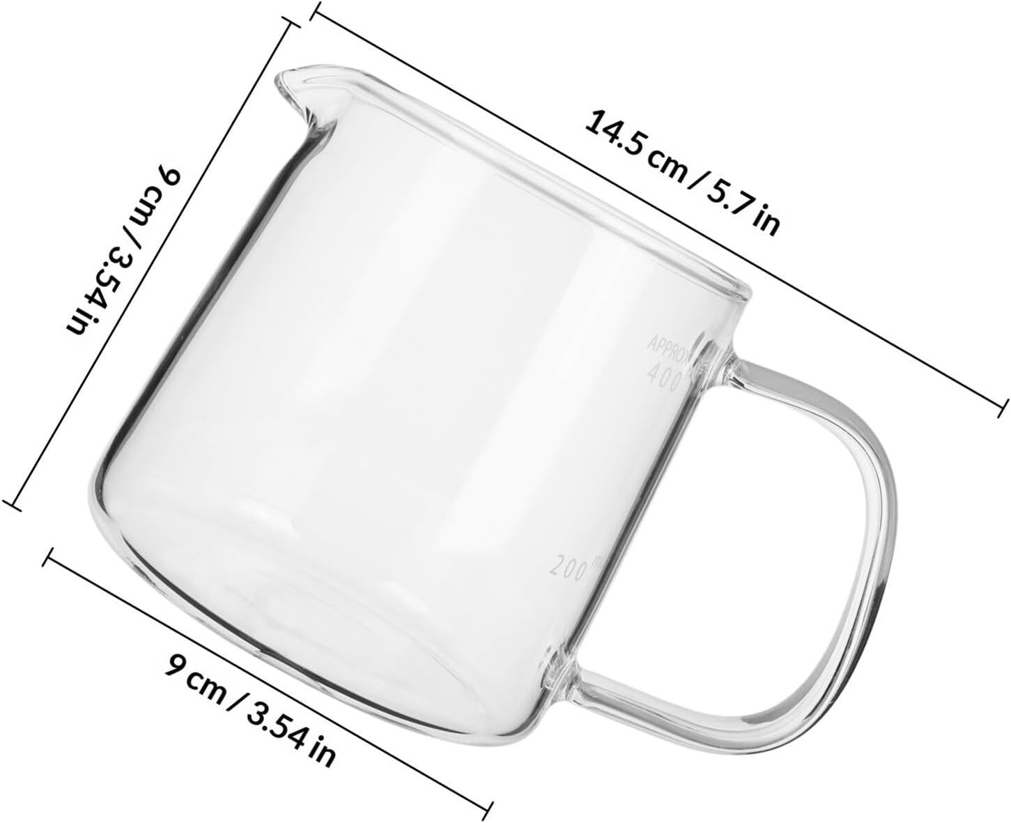 Borosilicate Glass Coffee Carafe Heat Resistant 400ml for Home Café