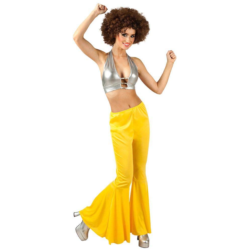 Boland 01964 BOL01964 Flare Disco Party Pantaloni (Taglia M Elasticizzata), Verde