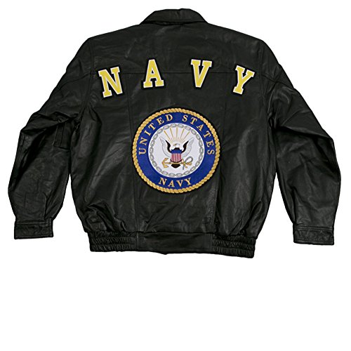 Men's Leather Jacket US Navy