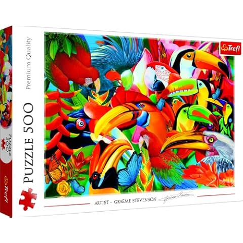 Puzzle de 500 piezas Trefl Coloridos, pájaros llenos de colores Cover