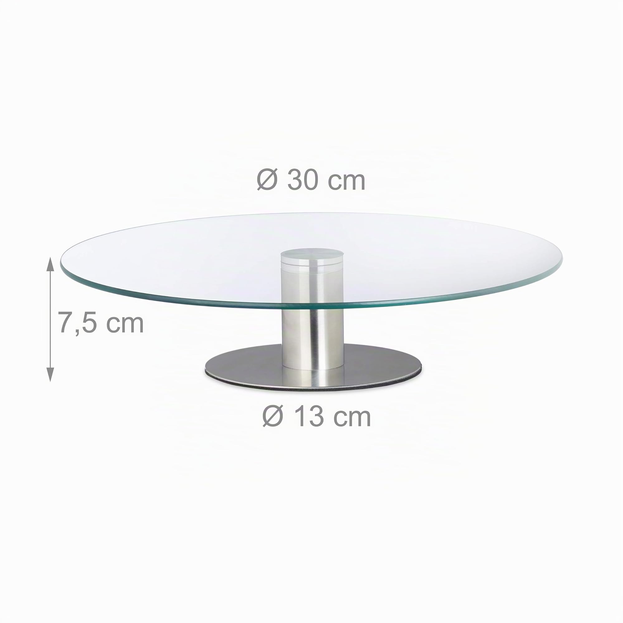 Relaxdays Piatto per torta girevole, base, piatto per torta per decorare, piattaforma girevole per torta, diametro 30 cm, trasparente, 1 pezzo