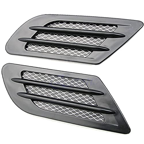 MORYTRADE ダミーダクト 車 ボンネット フェンダー エアロ ドレスアップ カスタム 平行四辺形 黒