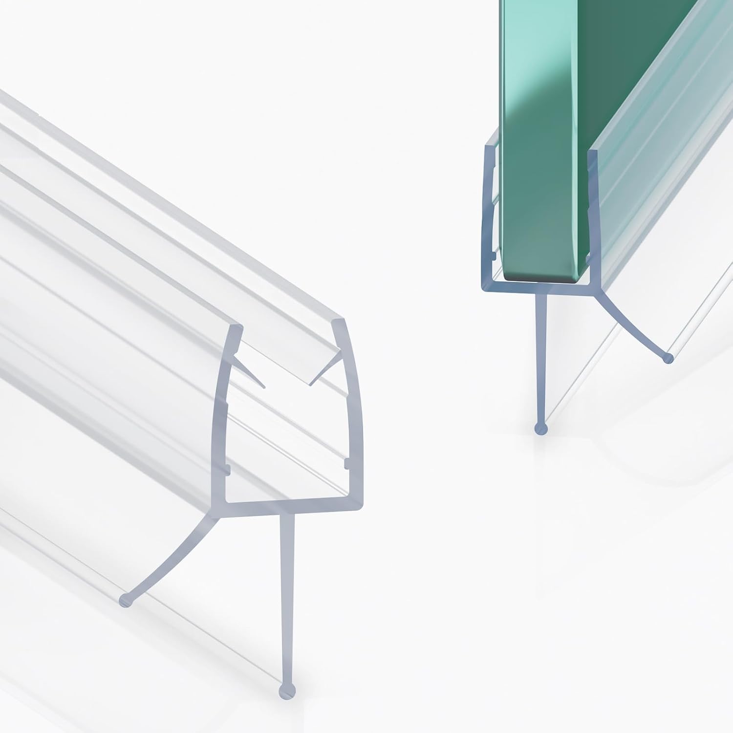 2PCS Shower Door Bottom Seal Strip, Clear PVC, 39" Length, Fits 8mm Thick Glass, Prevents Leaks & Water Damage, Easy Installation, No Adhesive Required (Clear, 39in for 5/16"(8mm) Door) 39in for 5/16"(8mm) Door Clear