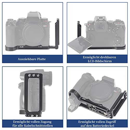 FOTGA Quick Release Plate L-Angle Vertical L-Bracket Plate for Panasonic LUMIX S5 II Camera, Compatible with DJI Ronin RS2/RSC2/RS3/RS3 Pro/RS3 Mini Gimbal Stabiliser Arca Swiss Tripod - Image 4