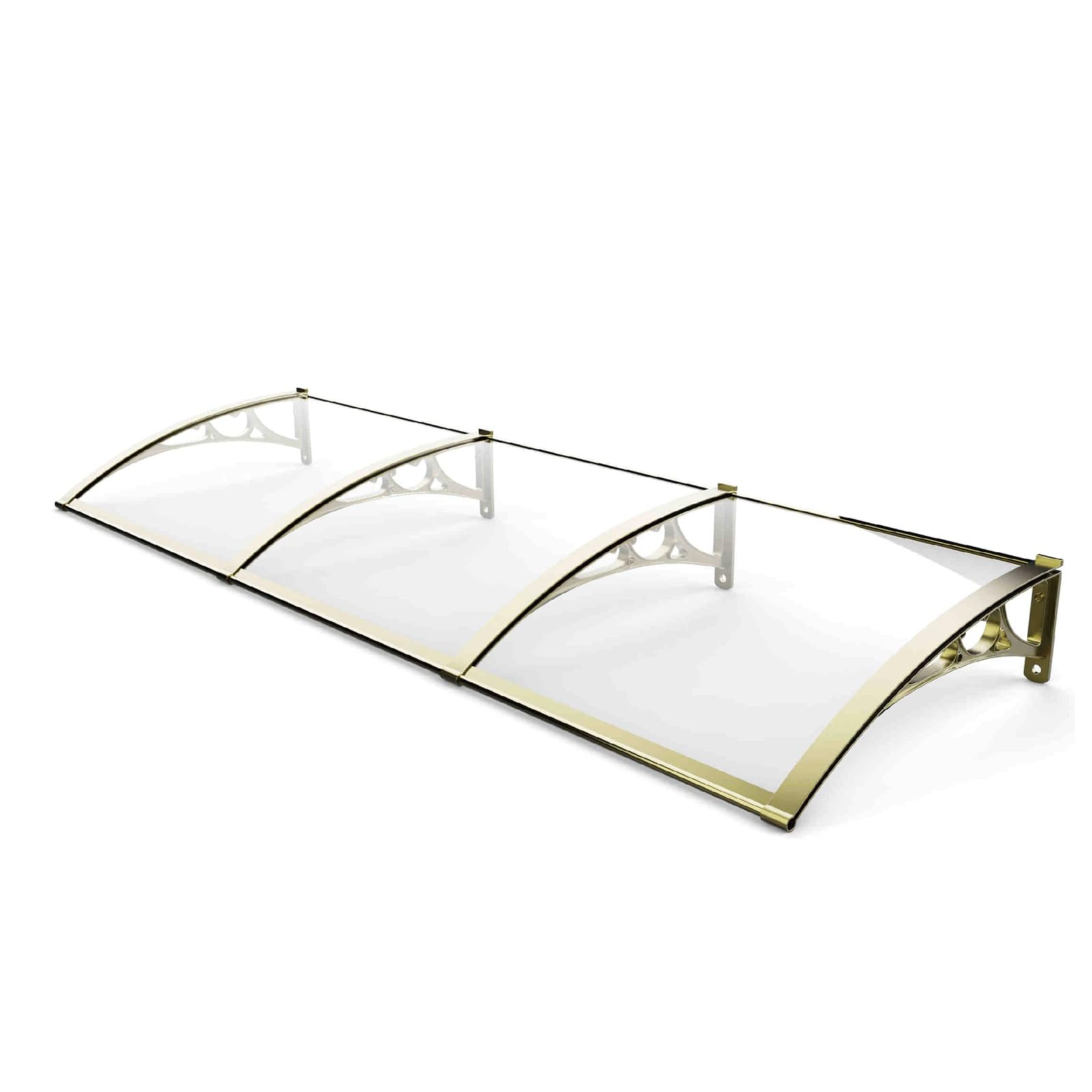 LWJSOCP Window Canopy Awning Polycarbonate & Aluminum Veranda Shade Outdoor Entrance Cover 100x300cm (31.5x118in) Weather Resistant Patio Shelter