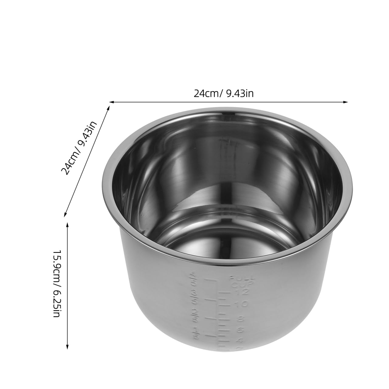 Alipis Olla Cocina Interior 6L Olla Arrocera Acero Inoxidable Reemplazo Olla Interior Revestimiento Tanque Antiadherente Contenedor Accesorios para Olla Arrocera