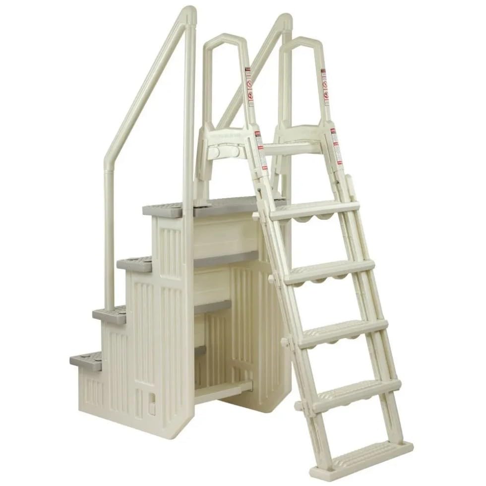 Escalera para piscina con peldaños antideslizantes miniatura 2