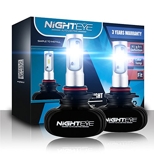 Nighteye 50W 8000LM 6500K Cool White 9005 HB3 LED Car Bulbs Conversion Kit CREE LED Automotive Driving Bulbs Pack of 2