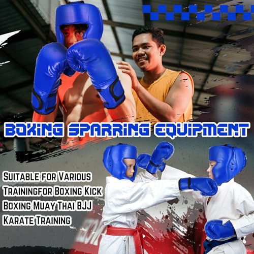 Image of Arrowbash Boxing Headgear and Gloves Set for Kids 6oz Boxing Gloves and Wrestling Headgear Sparring Equipment for Boxing Kickboxing Muay Thai BJJ Karate Training