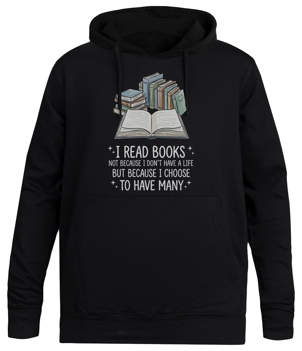 Miłośnik Książek Mol Książkowy Czarna Bluza Unisex Bez Płci Unisex Black Hoodie Men Women