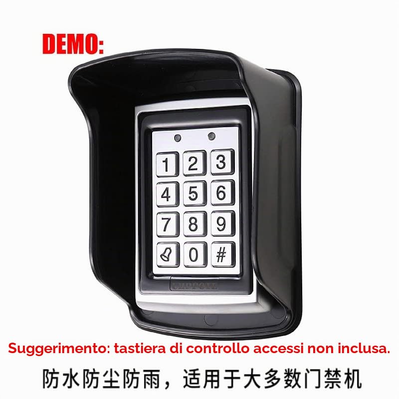 PIQIUQIU 1 copertura impermeabile, per tastiera di controllo accesso RFID, controllo accesso alle impronte digitali, copertura antipioggia per sistema di controllo accesso alla porta