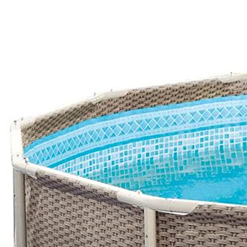 Summer Waves P20014482 14Ft X 48In Outdoor Round Frame Above Ground Swimming Pool Set With Skimmer Filter Pump, Filter Cartridge, And Ladder, Brown #TOP5