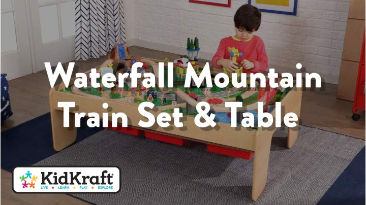 KidKraft 17850 Eisenbahnset und Spieltisch Waterfall Mountain Klassisches Spielzeugeisenbahn-Set mit Zubehör… – Bild 8