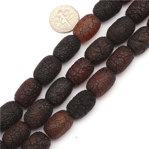 GEM-INSIDE CREATE YOUR OWN FASHION Dream Lace Agate Gemstone Loose Beads Natural 12x17mm Frosted Column Crystal Energy Stone Power for Jewelry Making 15"