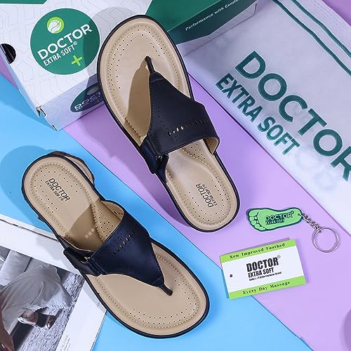 Women's Flat Memory Foam Slippers/Flip-Flops Fashion Stylish Casual Comfortable Diabetic Orthopedic Lightweight Synthetic Slip-on Sandals with Adjustable Strap for Girls/Ladies D-6083