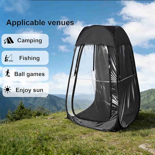 Carpa Weather Pod 1 persona negra portátil miniatura 4