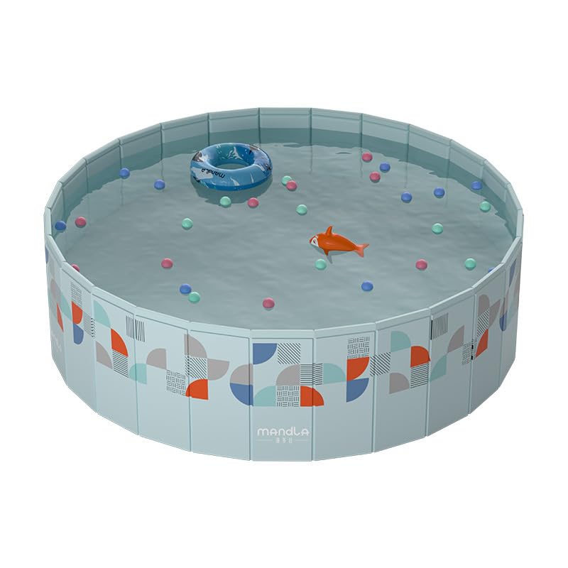 XUDREZ Faltbarer Pool Für Familiengarten Installationsfreier Nicht Aufblasbarer Pool PVC Druckfeste Platte Hoher Dichte Segregation Dünnwandiger Pool Geeignet Für Familiepool, Haustierpool,160cm