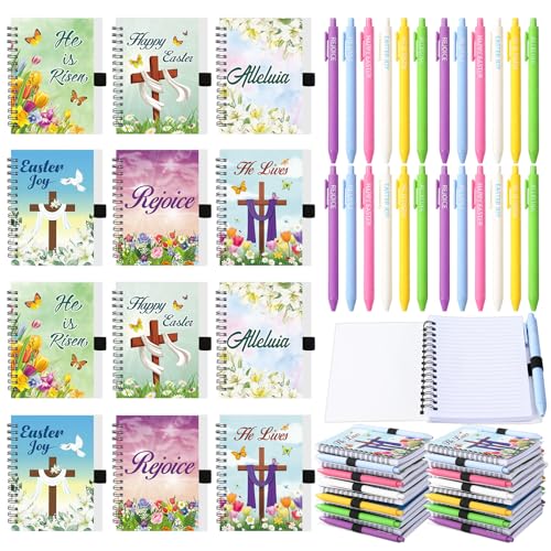 Mensajes inspiradores de la Biblia en cuadernos religiosos de Pascua Glenmal 24 uds