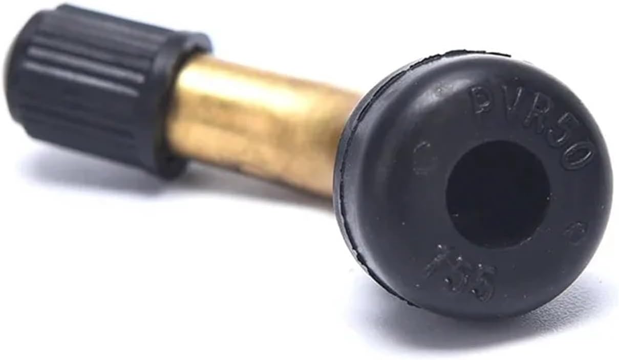 Tubeless Tire Valve Stem 20Pcs Tire Valve Stem PVR70 PVR60 PVR50 Bent 45 Degree Angled Brass Stem Snap-in Rubber Base for Scooter Motorcycle Moped ATV(PVR50)