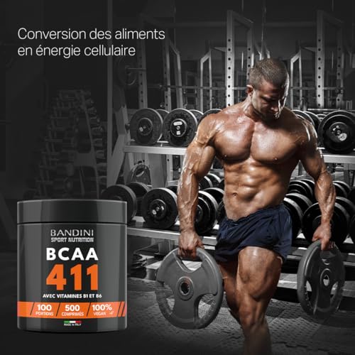 Bandini® BCAA 4.1.1 500 Comprimés = 100 Entrainements | Pré-workout Booster puissant | Sans OGM | Musculation & Fitness | Acide Aminés Essentiels Valine Leucine Vitamine B1 et B6 | Assimilation Rapide – Image 4