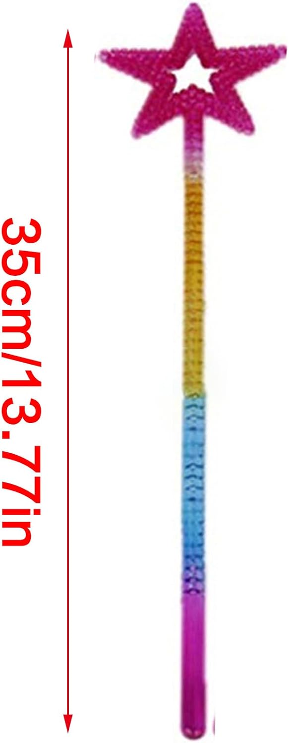 13.77" Star Wand Kids Fairs Princess Angel Wand Fairswand Star Magic Wand Halloween Christmas Cosplay Party