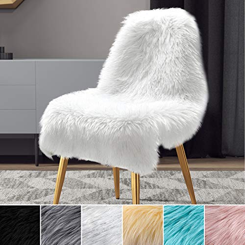 LOCHAS Deluxe Super Soft Fluffy Shaggy Home Decor Faux Sheepskin Rug for Bedroom