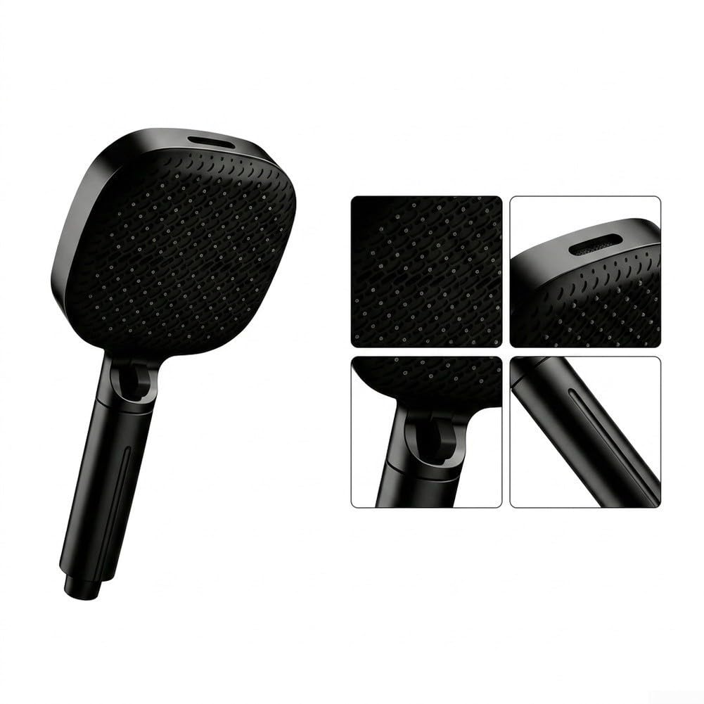 Cabezal de para ducha Alta Presión con para filtro Antical 4 Modos Chorro Ahorro Agua Baño Kit Completo Manguera ABS 27.5cm(silver)
