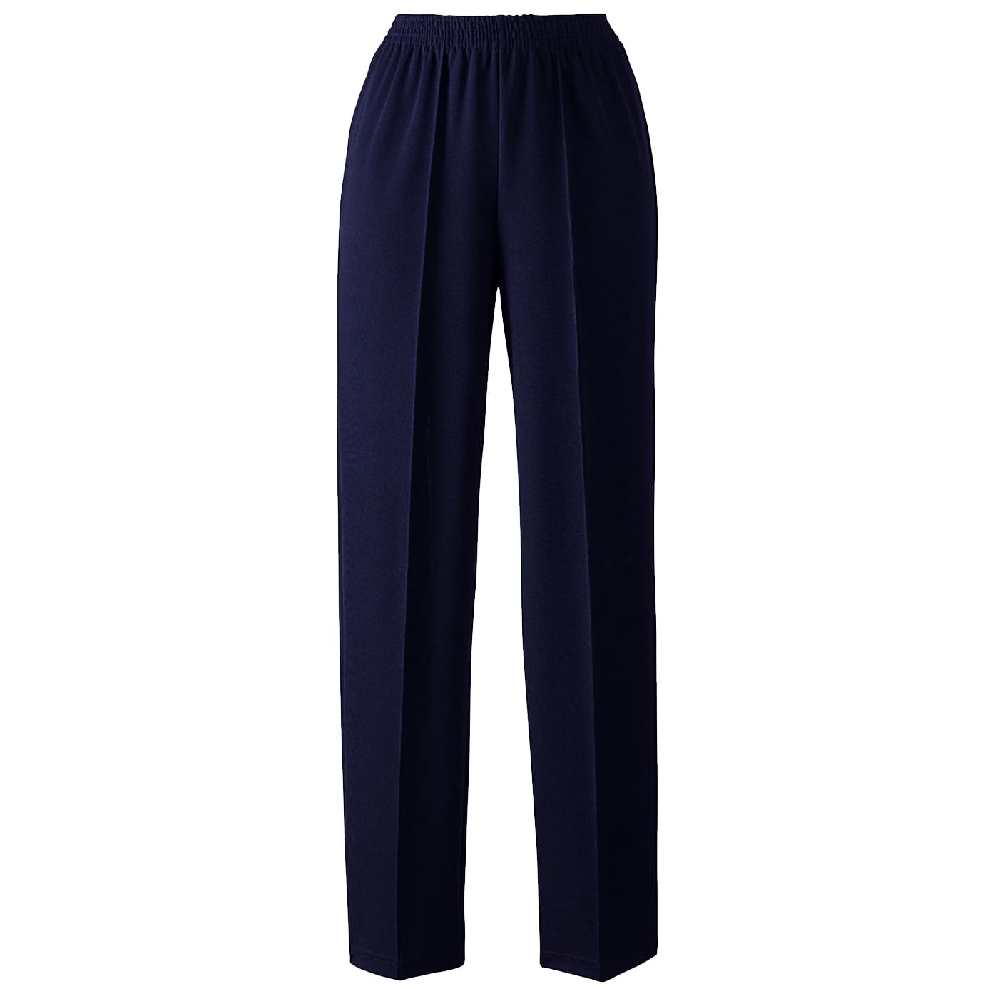 Slimma Ladies' Women's Trousers Work Full Elasticated Stretch Waist Pull Up Pants Slim LINE, Blue, 27 inches, Regular Length