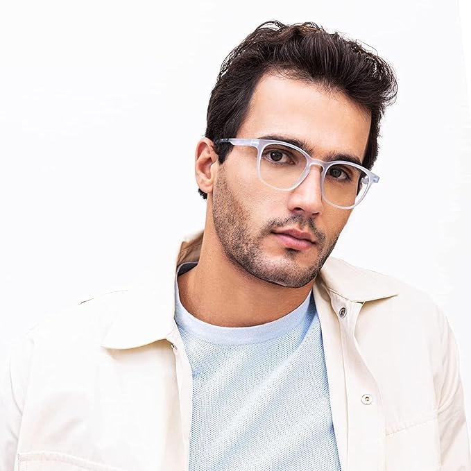 Image of Zero Power Computer Glasses - Blue Light Blocking, UV Protection, Lightweight Medium Specs for Digital Screen Safety, Stylish Everyday Wear, Eye Comfort for All-Day Use.