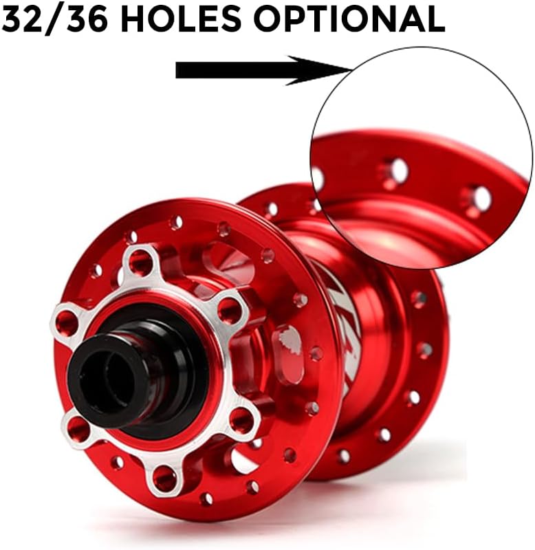 Bike Hub Mountain Bike Bicycle Front & Rear Hub Set 32/36 Holes 6 Bearings with Quick Release