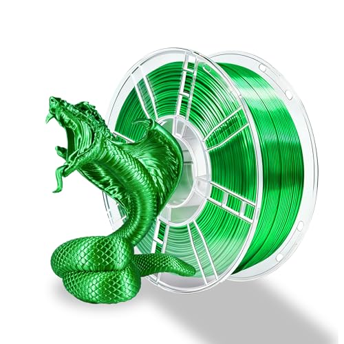 Image of iBOSS 3D Printer Silk Filament, Shiny Silk PLA+ Filament 1.75mm, Smooth Silky Surface PLA Plus, Great Easy to Print for 3D Printers, Dimensional Accuracy + /- 0.02mm, Silk Green 1KG