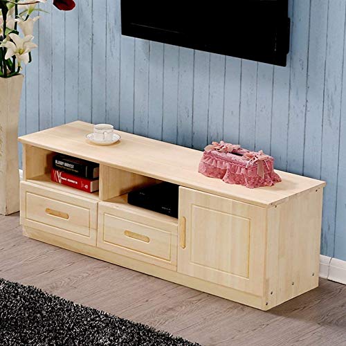 TV-Ständer aus Holz Medienspeicher TV-Konsole Wohnzimmer Entertainment Center Home-TV-Ständer mit Schubladen und offenen Regalen Low Profile