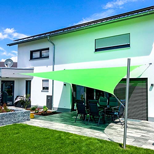 Toldoro Sonnensegel Komplettset Rechteck PES 2 Wandhalter / 2 Höhenverstellbare Edelstahlmasten Ø70x3mm 4,6x4,6m apfelgrün