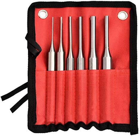 Axageid 6 Pieces Pin Punch Set Tool - Pin Remover Tool for Woodwork/Machinery/Gunsmithing/Automotive/Watch Repair/Jewelry/Repairs and Crafts