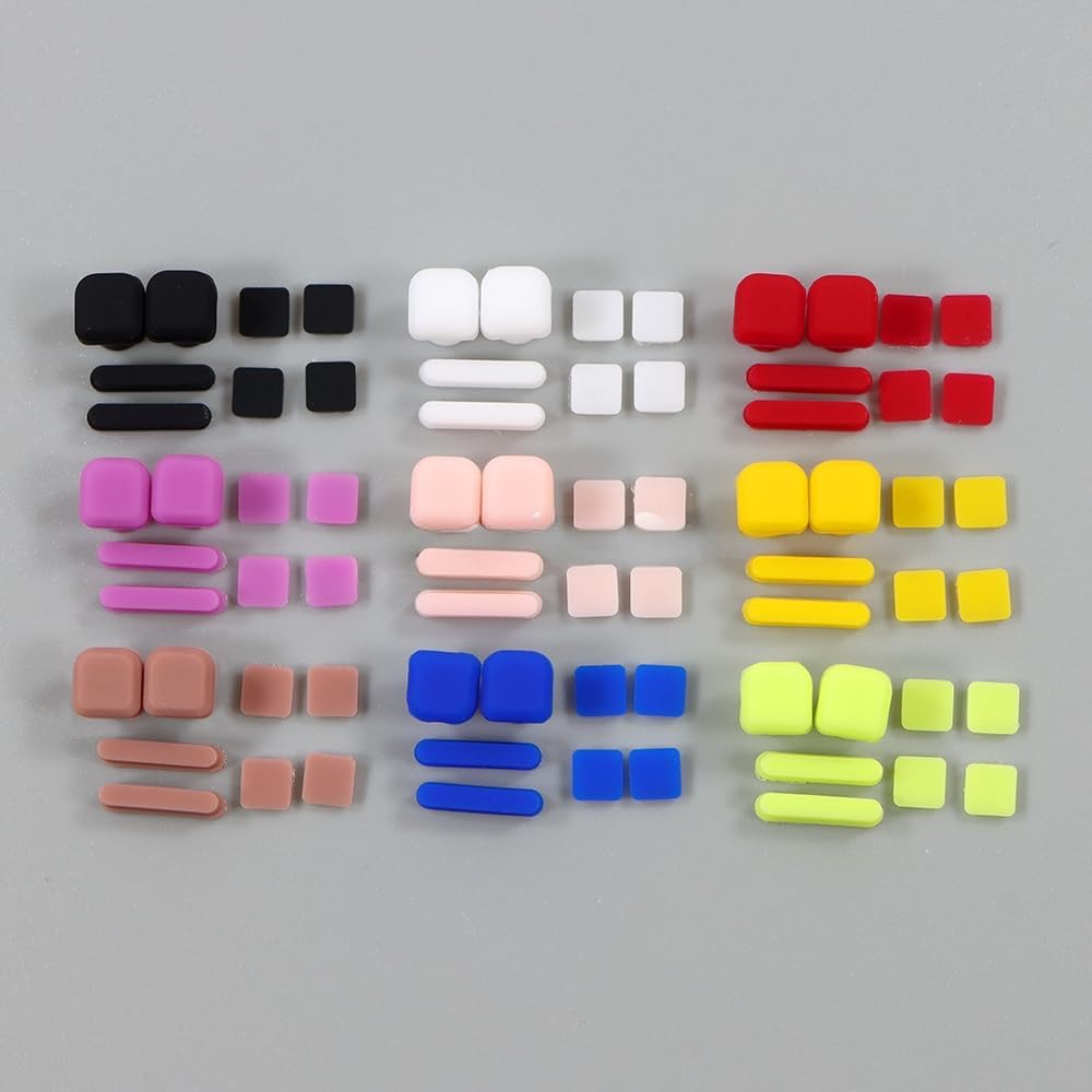 Rubber LCD Screen Screw Feet Screw Cap Cover Set Replacement for Nintendo DS Lite NDSL Game Console Dustproof Cover 1 Set (Yellow)