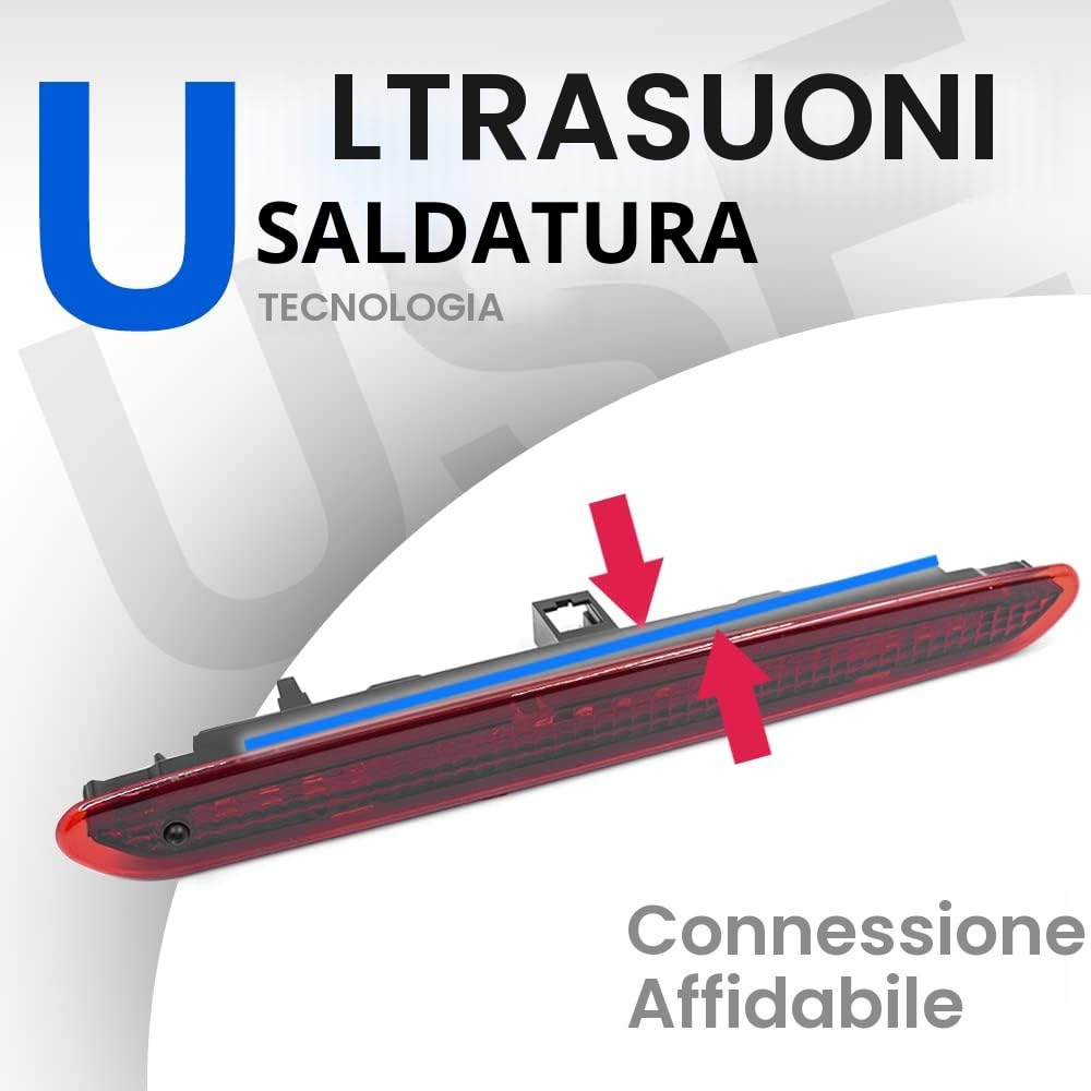 LED rosso 3° terza luce freno posteriore rondella ugello di arresto compatibile con Fiat Punto Grande Ab.arth Evo OEM 2122000407