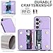 Asuwish Phone Case for Samsung Galaxy S24 FE 5G Wallet Cell Cover with Tempered Glass Screen Protector Wrist Crossbody Strap RFID Blocking Stand Credit Card Holder S 24 EF AI S24FE 24S Women Purple