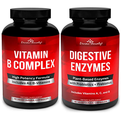 Super B Complex Vitamins & Digestive Enzymes with Probiotics Bundle