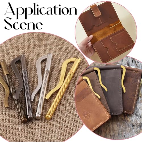 SUNNYCLUE 4Pcs Wallet Metal Clip 80MM Spring Clamps Alloy Cash Credit Card Holder Tool Spring Money Holder Metal Money Clip Insert Bar Replacement for Bifold Leather Wallet Purse Men Women Supplies4