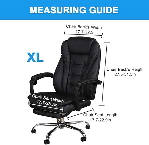 Miniatura 7 de Fundas de asiento elásticas para silla de oficina con funda para reposabrazos, patrón de jacquard con respaldo alto, fundas extraíbles y elásticas