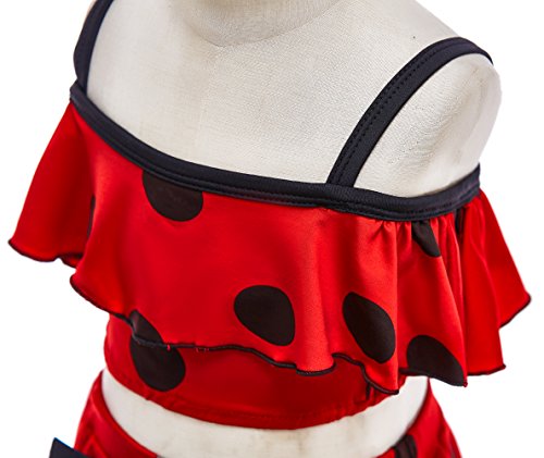 Dressy Daisy Toddler Little Girls Ladybug Red & Black Polka Dots Swimming Bathing Suit Swimsuit Tankini 2 Pieces Set4