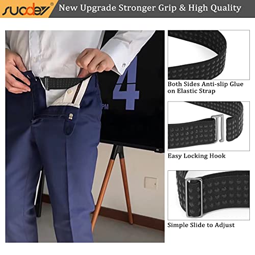 SUOSDEY Shirt Stays Belt for Men Shirt Tucker Holder Crop Top Band for Women Non-slip Adjustable Elastic Band3