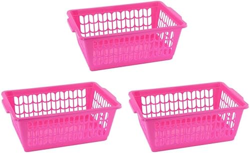 Miniatura 8 de YBM HOME Cesta de almacenamiento perforada de plástico cajón de oficina organizador de bandeja de escritorio para encimera 6 transparente