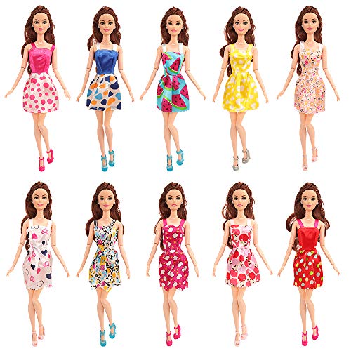 BM 22 pcs Barbi Doll Clothes and Accessories 10 pcs Party Dresses Gowns with 10 Shoes for 11.5 inch Doll - Thumbnail 4