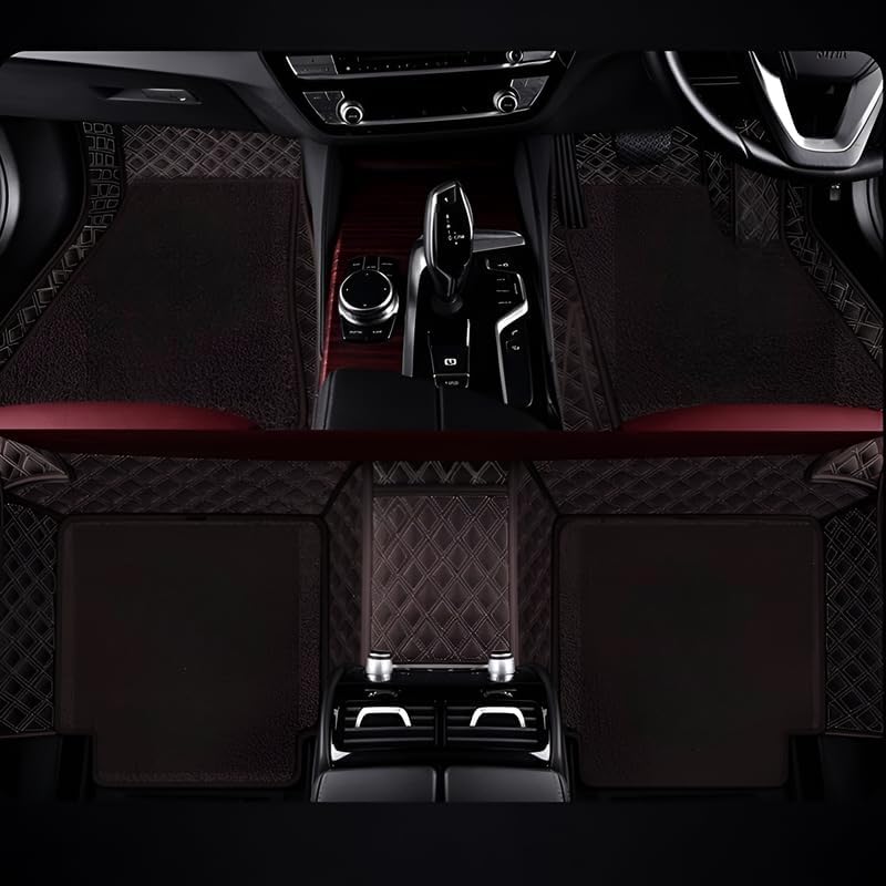 Image of 7D Car Mat for Nissan TEKTON - 5 Seater | Coffee & Biege | 7D Ultra Premium PU Leather II Double Stitching II Fully Customise Fit Car Floor Tray Mats
