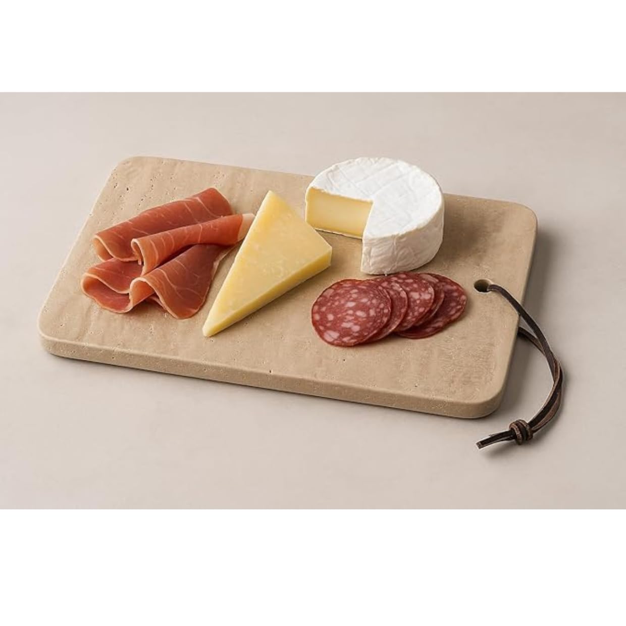 Planche à Découper en Travertin Naturel 30 x 20 cm | Élégante, Artisanale et Solide | Idéale pour Fromages, Charcuterie, Sushi, Antipasti | Made in Italy - Kalu Creations – FILO
